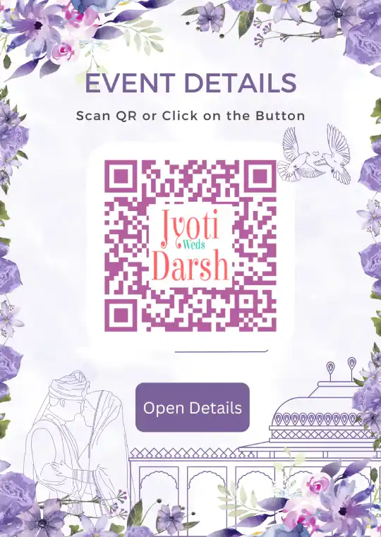 Classic Floral Wedding Invitation QR Design